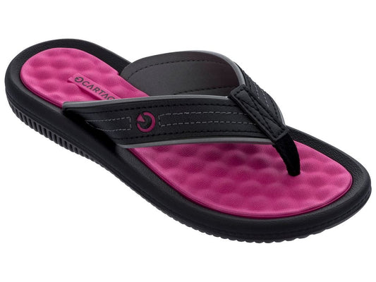 Sandalia Mujer Fucsia/Negro  Fiji Cartago
